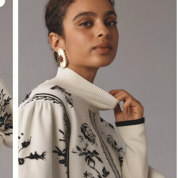 *SOLD* NWT By Anthropologie Ballon-Sleeve Turtleneck Sweater  Size L NWT - Picture 6 of 6